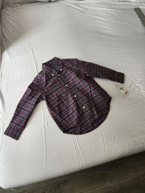Ralph Lauren Classic Red & Blue Plaid Button-Down Shirt